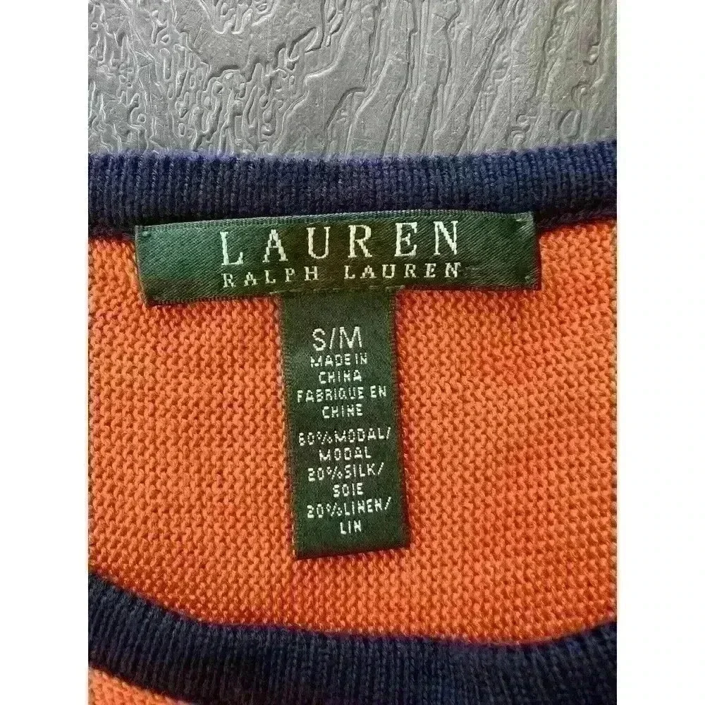Lauren Ralph Lauren Sleeveless Kaftan Sweater Sz Small/Medium Orange *FLAW* - Picture 7 of 12